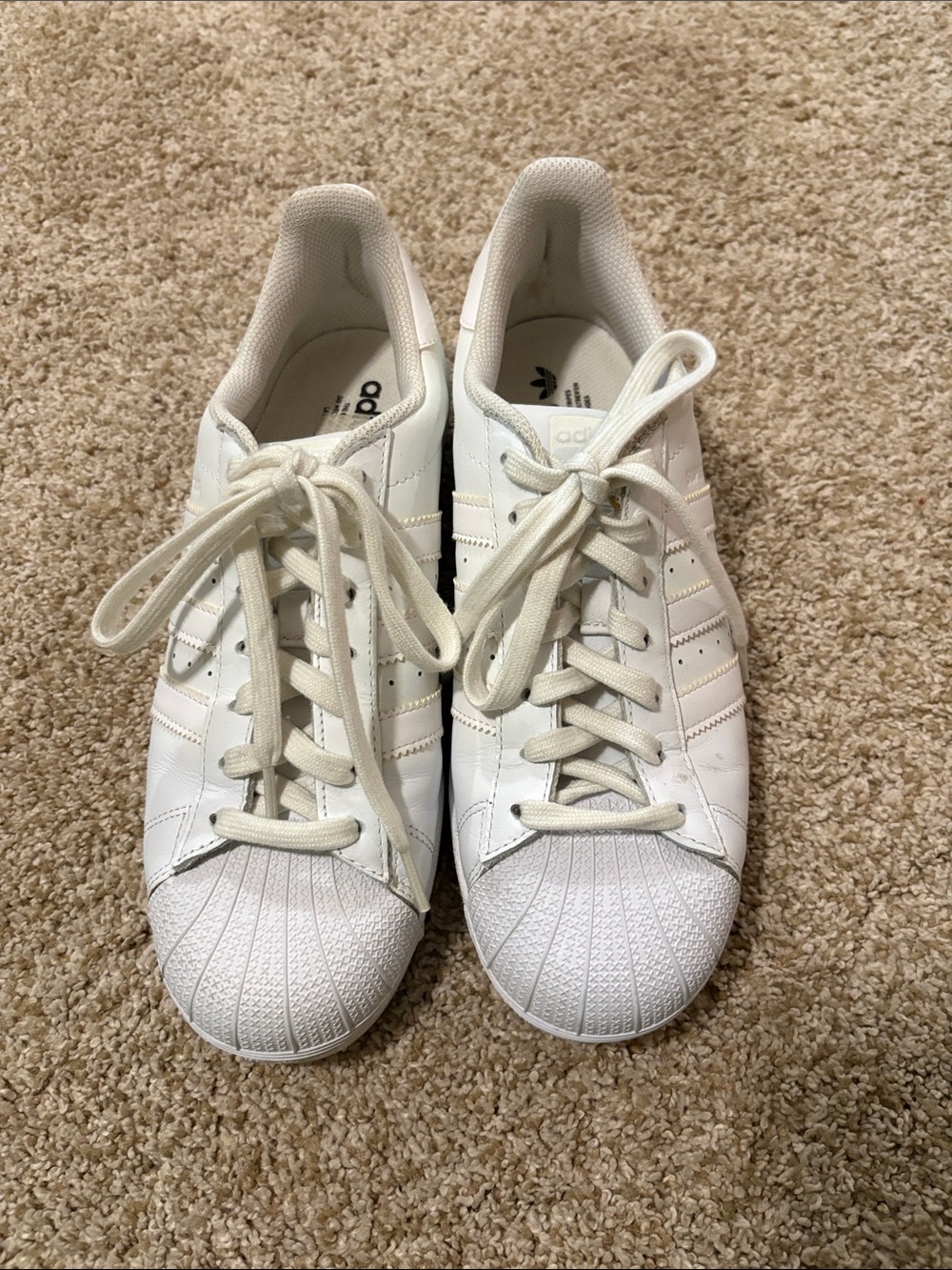 adidas White Mens Classic Shell-Toe Superstars